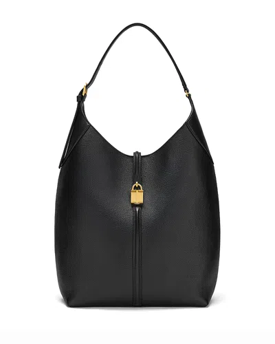 Demellier Siena Large Leather Bucket Bag In Black