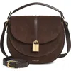 Demellier Siena Leather Saddle Crossbody Bag In Brown