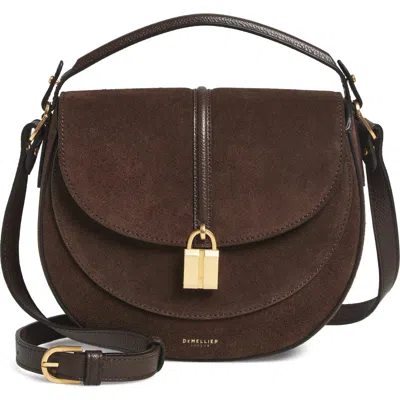 Demellier Siena Leather Saddle Crossbody Bag In Brown