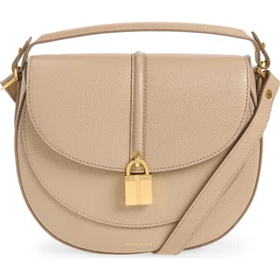 Demellier Siena Leather Saddle Crossbody Bag In Brown