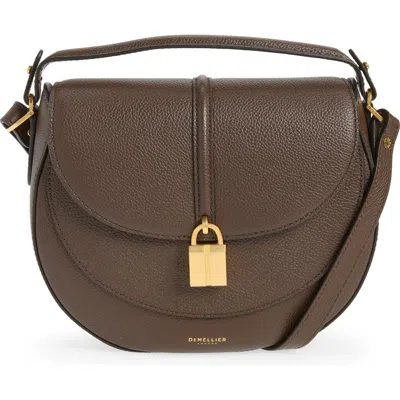 Demellier Siena Leather Saddle Crossbody Bag In Brown