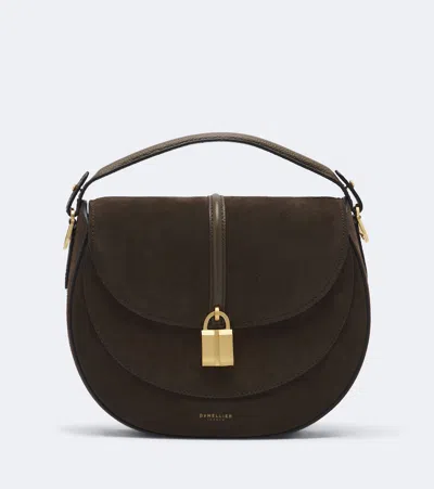 Demellier Siena Saddle Small Suede Crossbody Bag In Brown