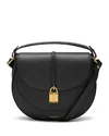 Demellier Siena Small Leather Saddle Bag In Black