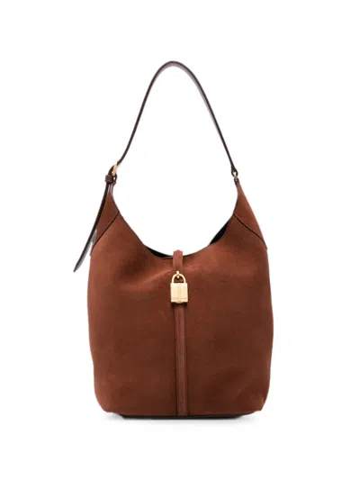Demellier Siena Suede Bucket Bag In Brown