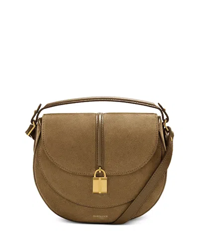 Demellier Siena Suede Saddle Bag In Brown