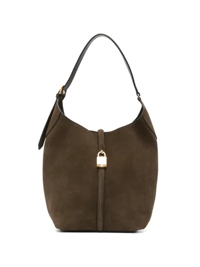 Demellier Siena Suede Shoulder Bag In Brown