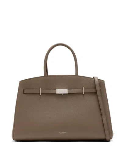 Demellier Silver Hardware Cross Body Bag In Brown