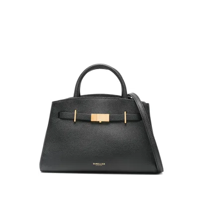 Demellier Small Hudson Leather Tote Bag In Black