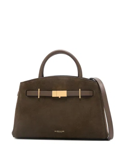 Demellier Small Hudson Suede Tote Bag In Brown