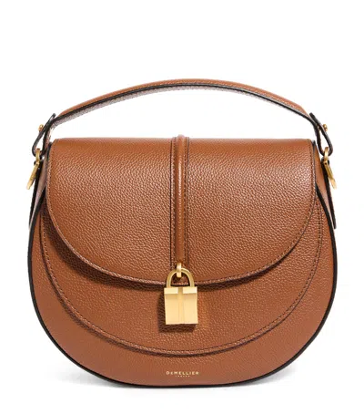 Demellier Small Leather Siena Saddle Bag In Brown