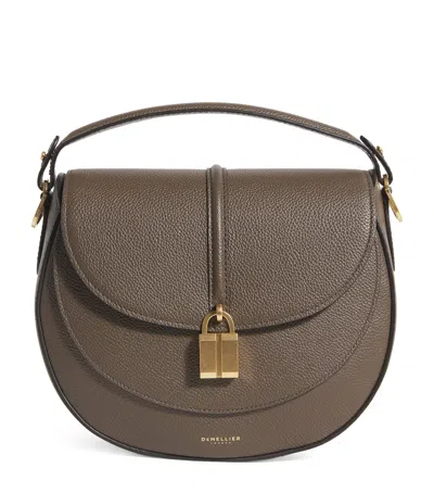 Demellier Small Leather Siena Saddle Bag In Green