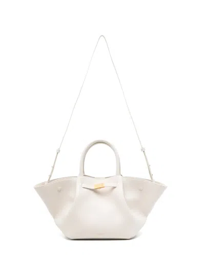 Demellier Small New York Leather Tote Bag In White