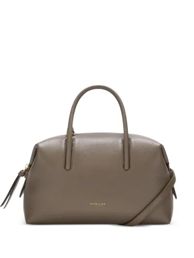 Demellier Small Stockholm Leather Tote Bag In Gray