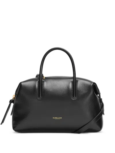 Demellier The Small Stockholm Textured-leather Tote Bag In Black