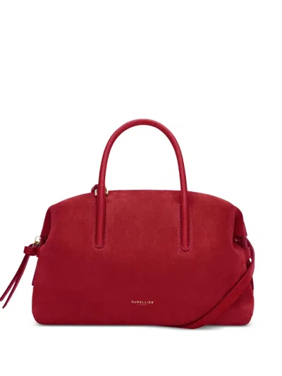Demellier Small The Stockholm Logo-print Tote Bag In Red