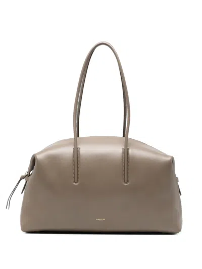 Demellier Stockholm Grained Leather Shoulder Bag In Gray