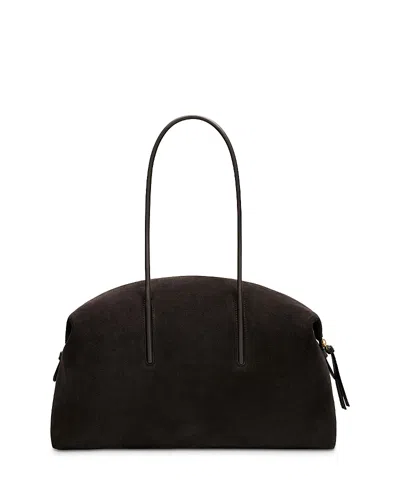 Demellier Stockholm Medium Suede Duffle Bag In Brown