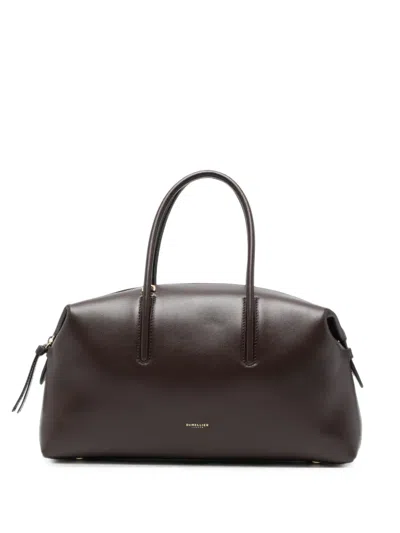 Demellier Stockholm Midi Grained Leather Duffle Bag In Brown