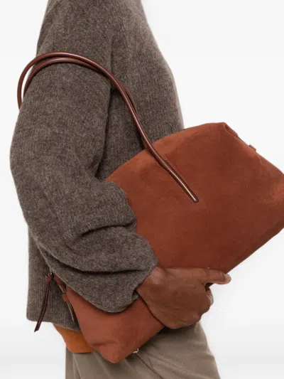 Demellier Stockholm Suede Shoulder Bag In Brown