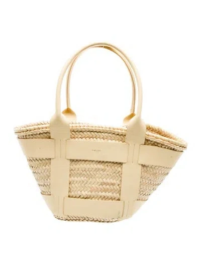 Pre-owned Demellier Straw Bucket Bag In Neutral