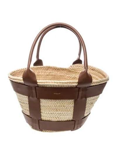 Pre-owned Demellier Straw Santorini Large In Neutral