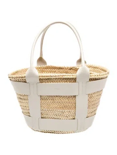 Pre-owned Demellier Straw Santorini Medium In Neutral