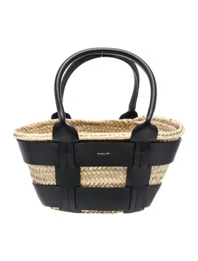 Pre-owned Demellier Straw Santorini Mini In Blue