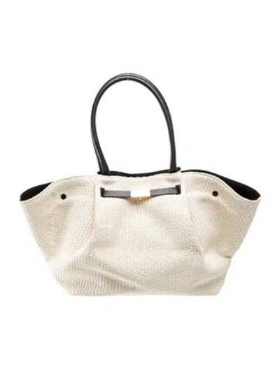 Pre-owned Demellier Straw Shoulder Bag In Black/neutrals