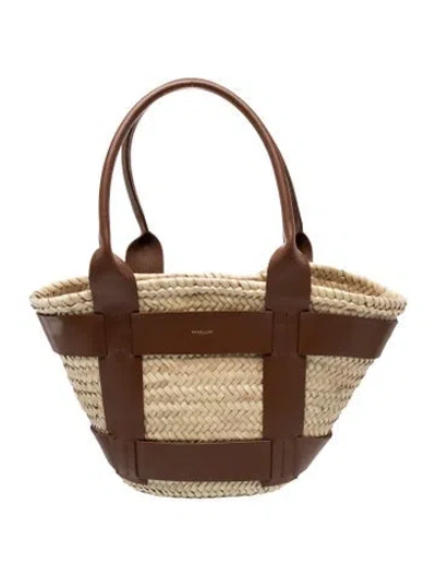 Pre-owned Demellier Straw Shoulder Bag In Neutral