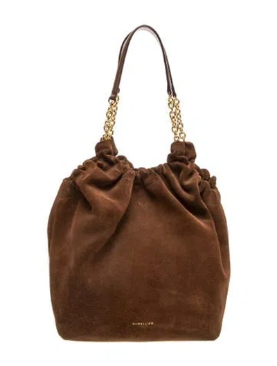 Pre-owned Demellier Suede Bucket Bag In Brown