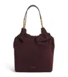 Demellier Suede Miami Shoulder Bag In Burgundy