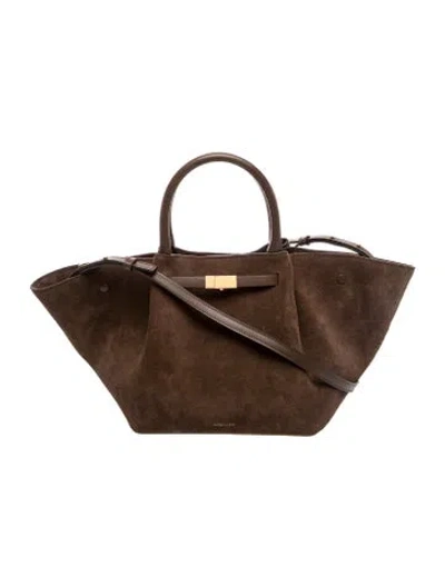 Pre-owned Demellier Suede Midi New York In Brown