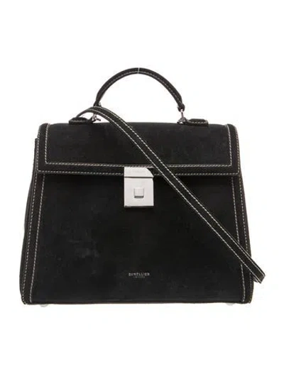 Pre-owned Demellier Suede Midi Paris In Black