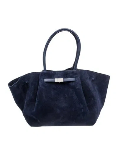 Pre-owned Demellier Suede New York Midi In Blue