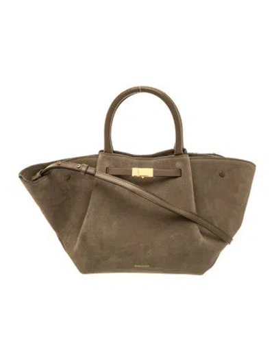 Pre-owned Demellier Suede New York Midi In Grey