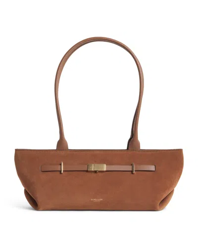 Demellier Suede New York Shoulder Bag In Sand