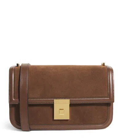 Demellier Paris Suede Shoulder Bag In Mocha