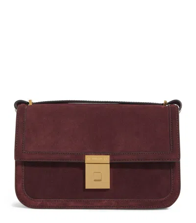 Demellier Suede Paris Cross-body Bag In Burgundy