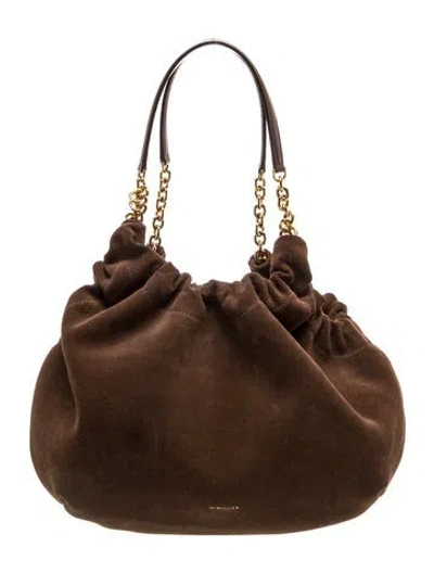 Pre-owned Demellier Suede Shoulder Bag In Brown