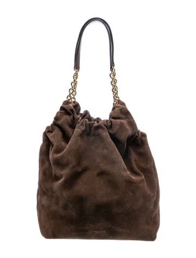 Pre-owned Demellier Suede Shoulder Bag In Brown