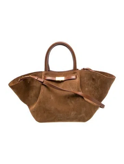 Pre-owned Demellier Suede Shoulder Bag In Brown