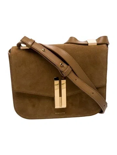 Pre-owned Demellier Suede Shoulder Bag In Neutral