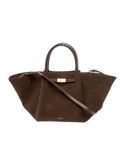 Pre-owned Demellier Suede The Midi New York In Brown