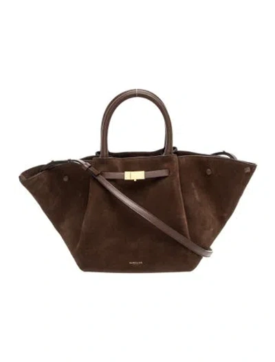 Pre-owned Demellier Suede The Midi New York In Brown