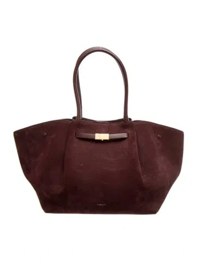 Pre-owned Demellier Suede The New York Large In Burgundy