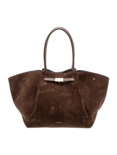 Pre-owned Demellier Suede The New York Midi In Black