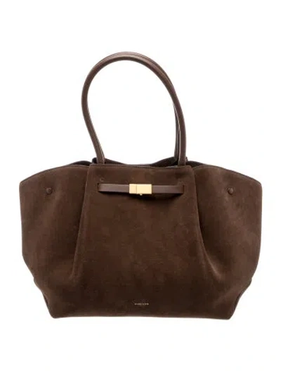 Pre-owned Demellier Suede Top Handle Bag In Brown