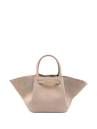 Demellier Suede Top Tote Bag In Neutral