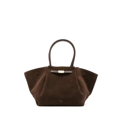 Demellier Suede Tote Bag In Brown