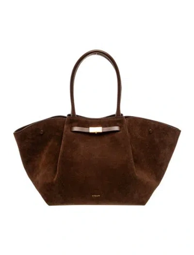 Pre-owned Demellier Suede Tote In Brown